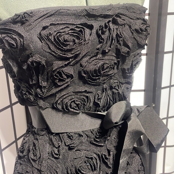 Zara Black floral Strapless Dress - Picture 5 of 12